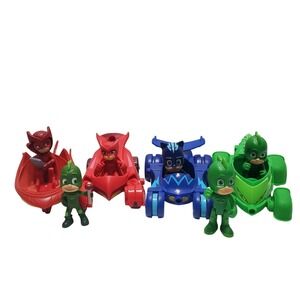 PJ Masks Toy Lot: Catboy, Owlette, Gekko Figures‎ & Vehicles